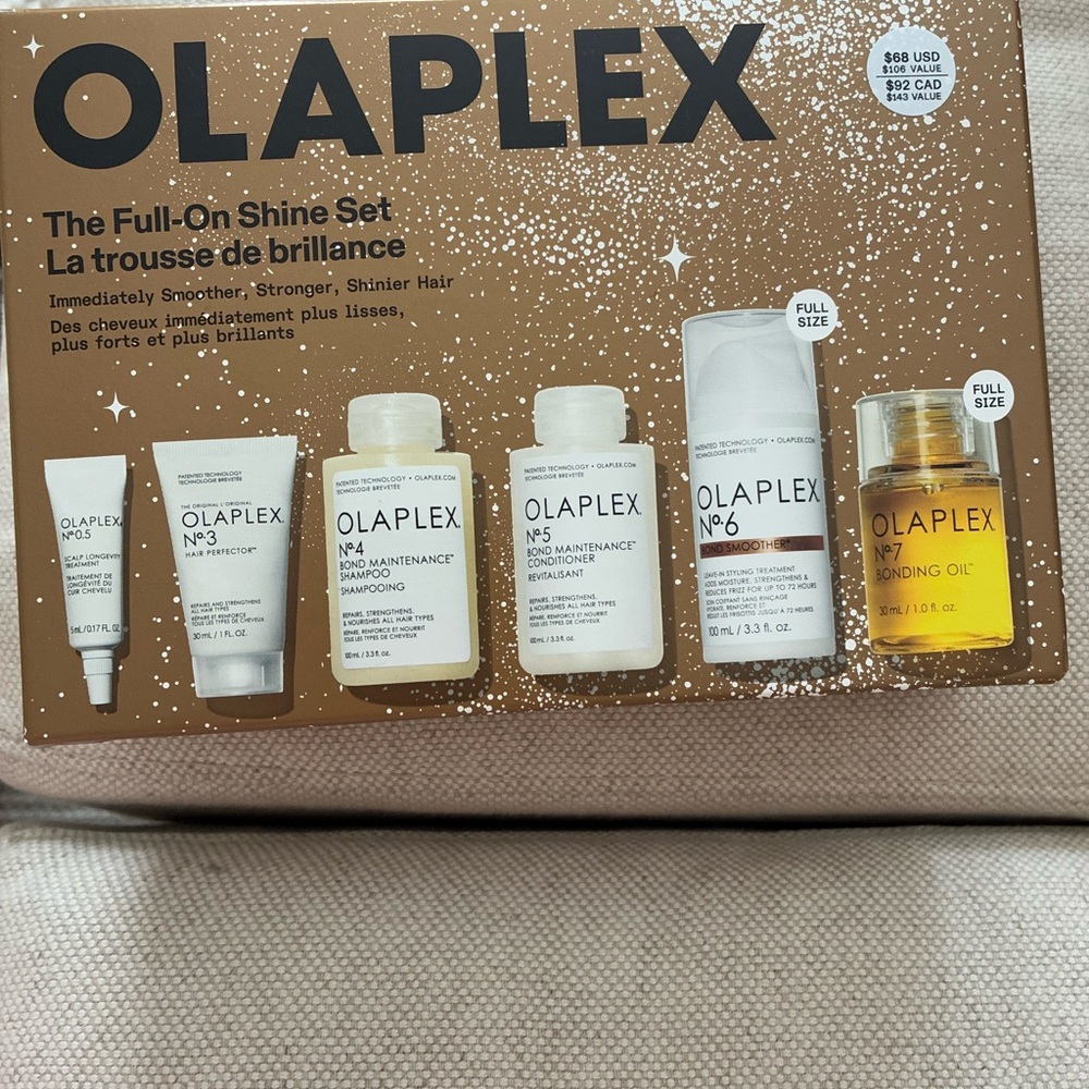 OLAPLEX Full-On Shine Set - White and Gold Packaging
